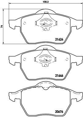 Sada brzdových destiček, kotoučová brzda BREMBO