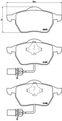 Sada brzdových destiček, kotoučová brzda BREMBO