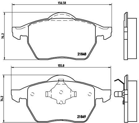 Sada brzdových destiček, kotoučová brzda BREMBO