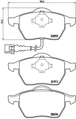 Sada brzdových destiček, kotoučová brzda BREMBO