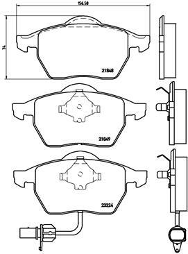 Sada brzdových destiček, kotoučová brzda BREMBO