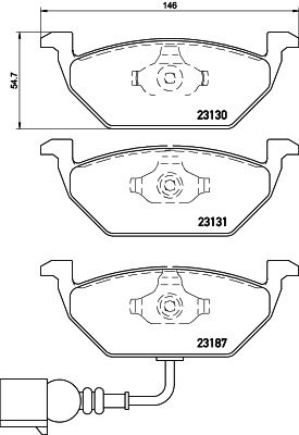 Sada brzdových destiček, kotoučová brzda BREMBO