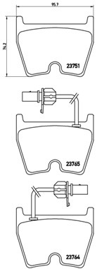 Sada brzdových destiček, kotoučová brzda BREMBO