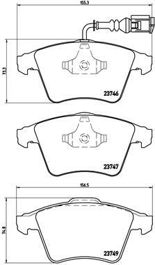 Sada brzdových destiček, kotoučová brzda BREMBO