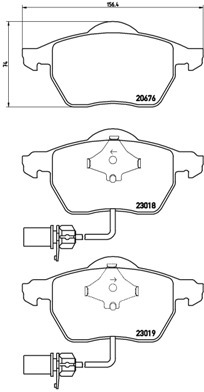 Sada brzdových destiček, kotoučová brzda BREMBO