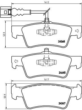 Sada brzdových destiček, kotoučová brzda BREMBO