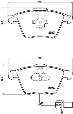 Sada brzdových destiček, kotoučová brzda BREMBO