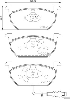 Sada brzdových destiček, kotoučová brzda BREMBO