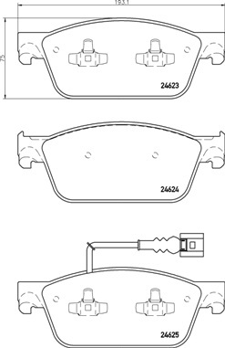 Sada brzdových destiček, kotoučová brzda BREMBO