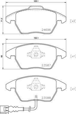 Sada brzdových destiček, kotoučová brzda BREMBO