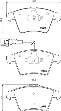 Sada brzdových destiček, kotoučová brzda BREMBO