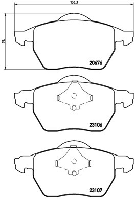 Sada brzdových destiček, kotoučová brzda BREMBO