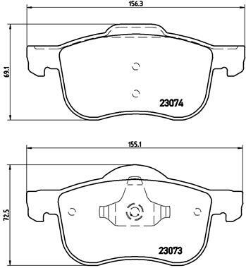 Sada brzdových destiček, kotoučová brzda BREMBO