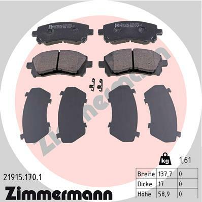 Sada brzdových destiček, kotoučová brzda ZIMMERMANN