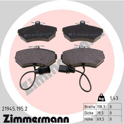 Sada brzdových destiček, kotoučová brzda ZIMMERMANN