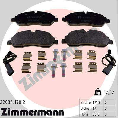 Sada brzdových destiček, kotoučová brzda ZIMMERMANN