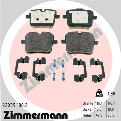 Sada brzdových destiček, kotoučová brzda ZIMMERMANN