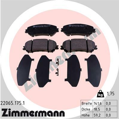 Sada brzdových destiček, kotoučová brzda ZIMMERMANN