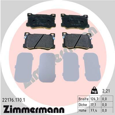 Sada brzdových destiček, kotoučová brzda ZIMMERMANN