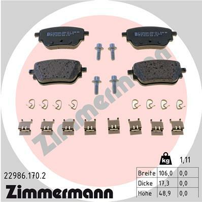 Sada brzdových destiček, kotoučová brzda ZIMMERMANN