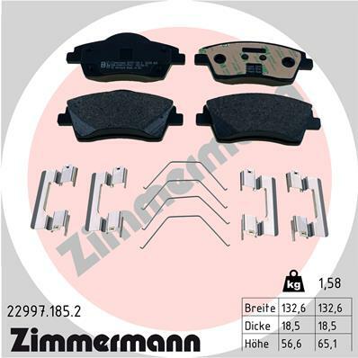 Sada brzdových destiček, kotoučová brzda ZIMMERMANN