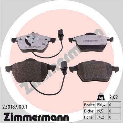 Sada brzdových destiček, kotoučová brzda ZIMMERMANN