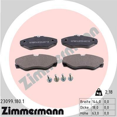 Sada brzdových destiček, kotoučová brzda ZIMMERMANN