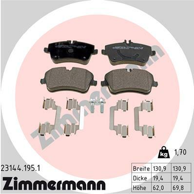 Sada brzdových destiček, kotoučová brzda ZIMMERMANN