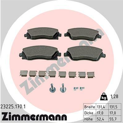 Sada brzdových destiček, kotoučová brzda ZIMMERMANN