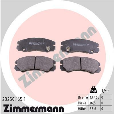 Sada brzdových destiček, kotoučová brzda ZIMMERMANN