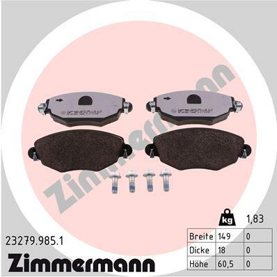 Sada brzdových destiček, kotoučová brzda ZIMMERMANN