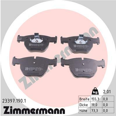 Sada brzdových destiček, kotoučová brzda ZIMMERMANN