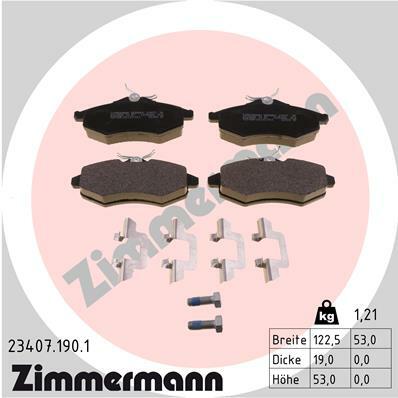 Sada brzdových destiček, kotoučová brzda ZIMMERMANN