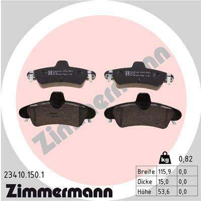 Sada brzdových destiček, kotoučová brzda ZIMMERMANN