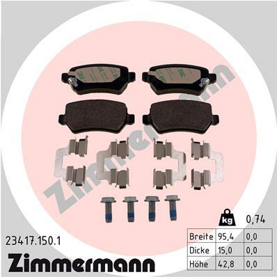 Sada brzdových destiček, kotoučová brzda ZIMMERMANN