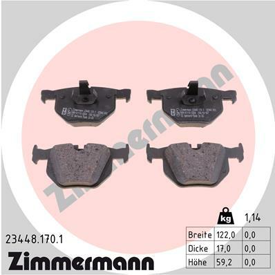 Sada brzdových destiček, kotoučová brzda ZIMMERMANN