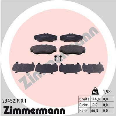 Sada brzdových destiček, kotoučová brzda ZIMMERMANN