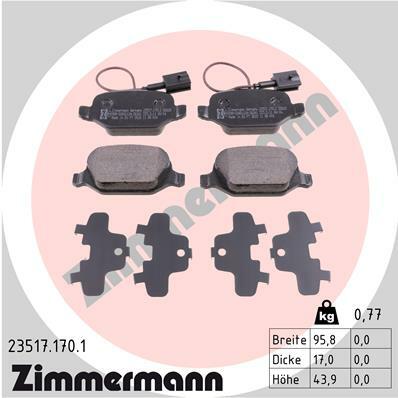 Sada brzdových destiček, kotoučová brzda ZIMMERMANN