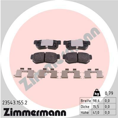 Sada brzdových destiček, kotoučová brzda ZIMMERMANN