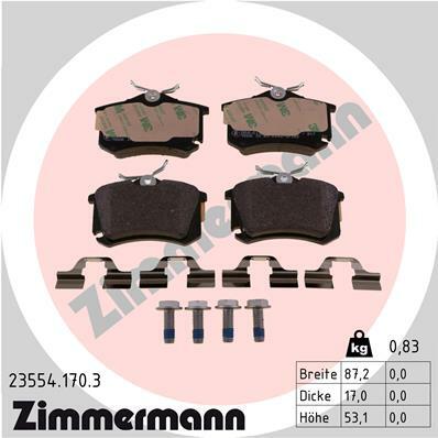 Sada brzdových destiček, kotoučová brzda ZIMMERMANN