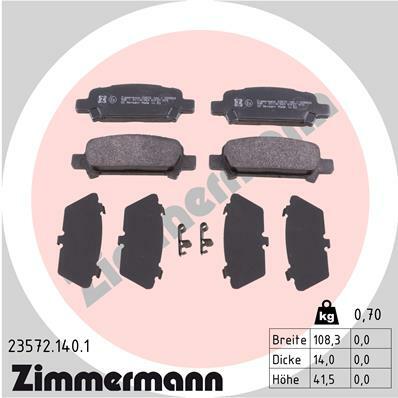 Sada brzdových destiček, kotoučová brzda ZIMMERMANN