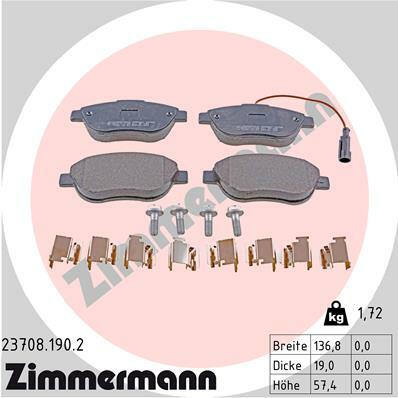 Sada brzdových destiček, kotoučová brzda ZIMMERMANN