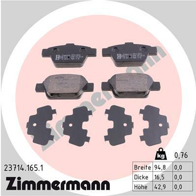 Sada brzdových destiček, kotoučová brzda ZIMMERMANN