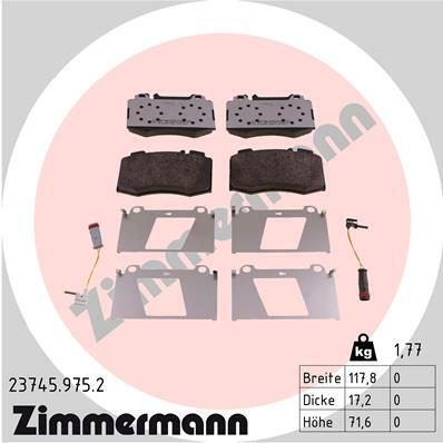 Sada brzdových destiček, kotoučová brzda ZIMMERMANN