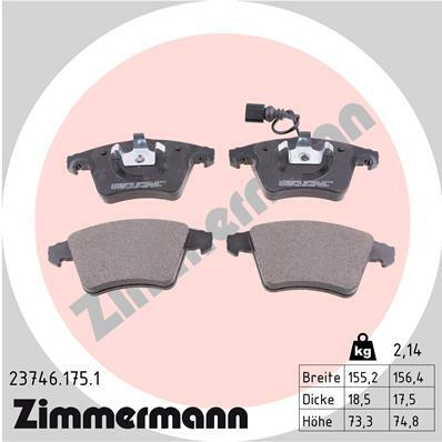 Sada brzdových destiček, kotoučová brzda ZIMMERMANN