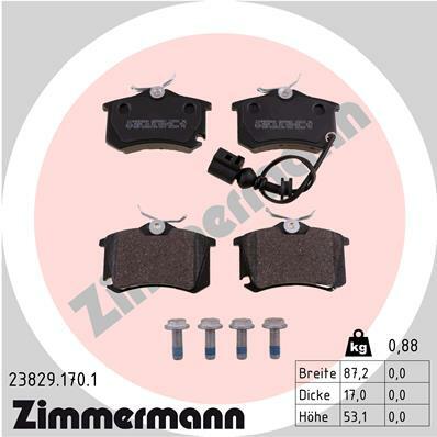 Sada brzdových destiček, kotoučová brzda ZIMMERMANN