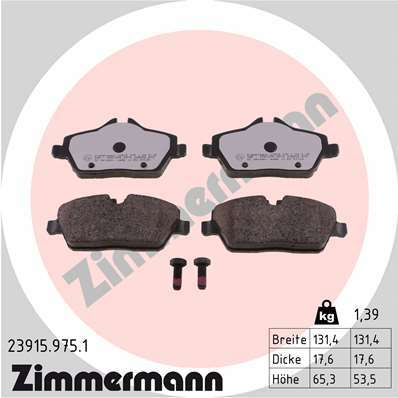 Sada brzdových destiček, kotoučová brzda ZIMMERMANN