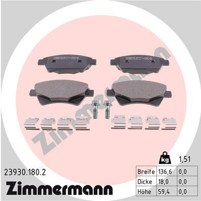 Sada brzdových destiček, kotoučová brzda ZIMMERMANN