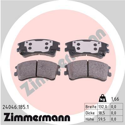 Sada brzdových destiček, kotoučová brzda ZIMMERMANN