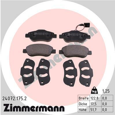 Sada brzdových destiček, kotoučová brzda ZIMMERMANN